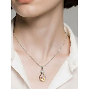 Pink Heart in Wine Bottle Necklace